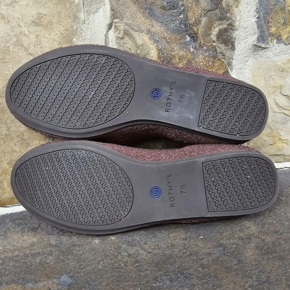 Rothys 7.5 Truffle Python Flats Shoes Retired - Picture 9 of 11